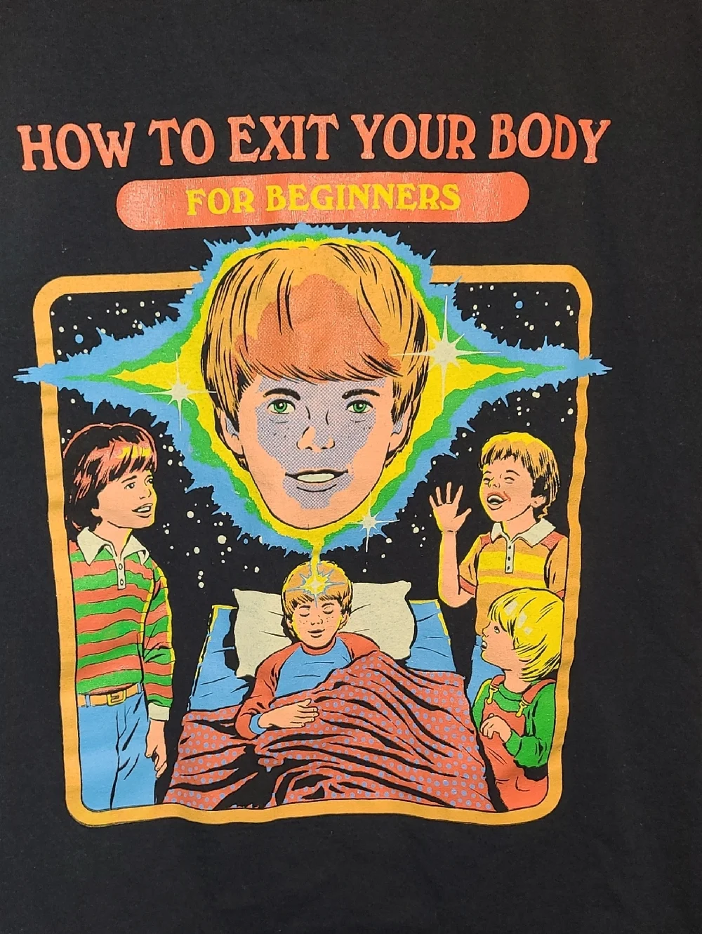 STEVEN RHODES "How To Exit Your Body For Beginnerd  Graphic Tee - Black Size Sm - Picture 2 of 8
